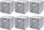 ANMINY Leopard Cheetah Print Storage Cubes Bins, Velvet, Gray, 11Inch 6PCS by ANMINY
