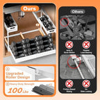 Upgrade 1 Pack Expandable Under Sink Organizer: 2-Tier Pull Out Cabinet with 3 Heavy-Duty Ball-Bearing Slide Rails, Tool-Free Height Adjustable, Slide-Out Drawers for Kitchen, Bathroom, Laundry - Image 2