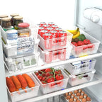 Simple Houseware Stackable Plastic Woven Basket Organizer, 6 Pack, Clear - Image 2
