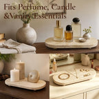 Large Travertine Marble Tray Oval with Legs, 11.8x5.9In - Image 4