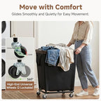 StorageWorks Laundry Hamper with Wheels, 210L Rolling Black Basket - Image 3