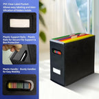 6 Pack Collapsible File Storage Box for Letter Size Documents, Portable File Organizer Box with Plastic Rails and Reinforced Cardboard, Desktop and Home Office Organization, Black - Image 3