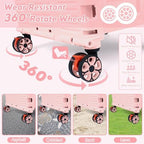 FELICON SELORSS Folding Utility Cart Portable Rolling Crate Handcart-Pink - Image 5