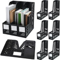 Glenmal 6 Pcs Magazine File Holder Collapsible Desktop Organizer, Black by Glenmal