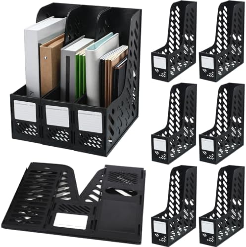 Glenmal 6 Pcs Magazine File Holder Collapsible Desktop Organizer, Black by Glenmal