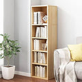 IOTXY Small Narrow Corner Bookcase - 47 Inches Tall Gap Freestanding Storage Cabinet, 5 Lattices Open Shelves Tower Rack, Cubes Bookshelf in Oak by IOTXY