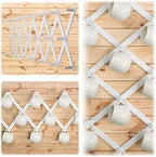 Dseap Accordian Wall Hanger: Wooden Coat Rack Wall Mounted, Hat Racks for Baseball Caps, Mug Rack, 20 Peg Hooks, White - Image 5