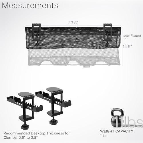 VIVO Black Clamp-on 24 in Mesh Net Cable Management Holder, DESK-AC24MH - Image 6