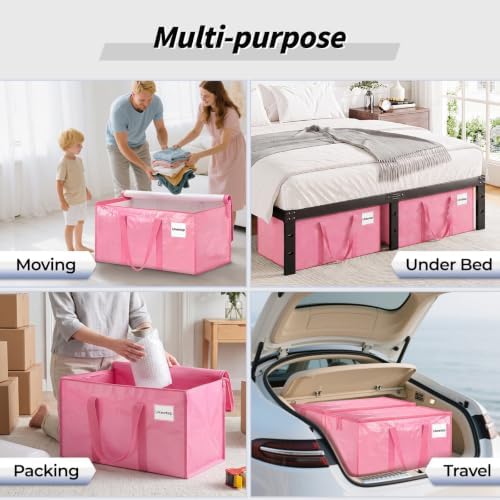 ukeetap 8 Pack Extra Large Clothes Storage Bins with Lids, Pink - Image 6