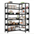 IRONCK Corner Bookshelf 6 Tiers, Industrial Corner Bookcase with Baffles Etagere, L Shaped Bookshelves with Metal Frame, Corner Shelf Storage Rack for Living Room Home Office by IRONCK