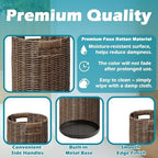 Rattan Umbrella Holder 21"H X 10"D, Handmade Wicker Umbrella Stand Indoor with Dip Tray, Sturdy Umbrella Holders for Entryway, Umbrella Bucket Fits Mudroom,Walking Canes,Home,Office (Brown) - Image 4