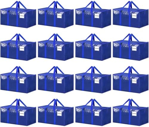 ukeetap 16 Pack Extra Large Clothes Storage Bins with Lids, Blue by ukeetap