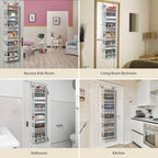 2 Pack Over The Door Hanging Organizer 6-Shelves and 12 Side Pockets, Over The Door Storage for Bathroom and Bedroom, Back of Door Organizers for Baby Products and Kid's Toys(13"x5"x54" Grey) - Image 5
