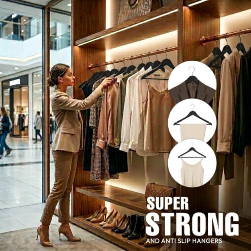 Utopia Home Wooden Hangers 30 Pack – Slim Suit Hangers Black - Image 4