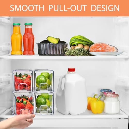 Sorbus Clear Storage Drawers for Refrigerator with Handles (Small, 4 Pack) - Image 4