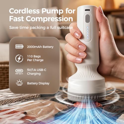 Litbear Travel Vacuum Bags with Cordless Electric Pump, 22 Pack 4 Sizes - Image 3