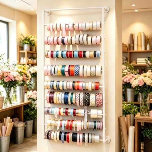 10 Tier Scarf Display Rack Tie Hijab Ribbon Organizer Gift Wrap Paper Holde - Image 5