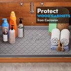 Winisok Waterproof Under Sink Mat 31" x 22", Silicone Mat, Dark Gray - Image 4