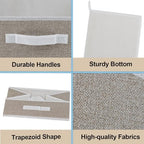 6 Pack Closet Storage Bins for Shelves, Shelf Baskets for Organization,Closet Organizers and Storage,Trapezoid Storage Bin Closet Shelf Organizer for Clothes,Toys,Towel,Book,Baby Clothing (6PC-Coffee) - Image 6
