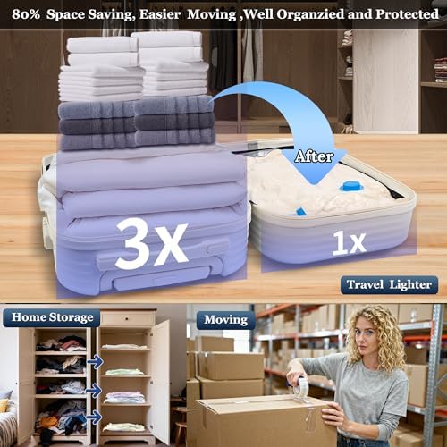 Vacuum Sealing Bags for Clothing Travel,Space Saver Vacuum Storage Bags with Wireless Air Pump (15 Combo Bags+Electric Pump) - Image 5