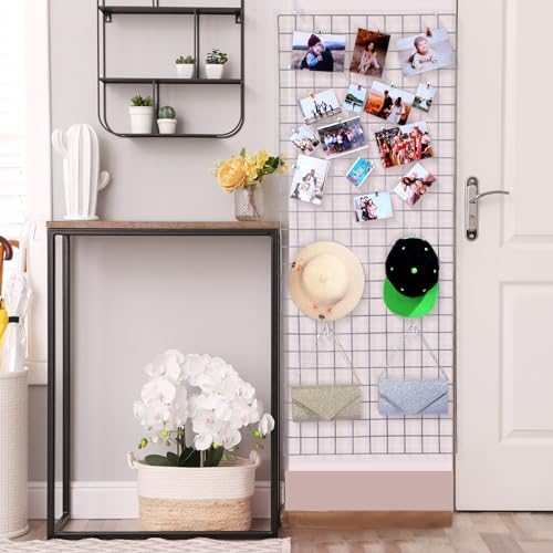 Hicarer 6 Pcs Commercial Grade Gridwall Panels for Display, Heavy Duty Wire Grid wall Display Rack Metal wall Mount Grid with 60 White Hooks for Retail Display Home Storage Vendor Events(2 x 5 ft) - Image 2