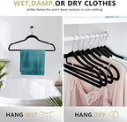 50 Pack Slim Plastic Clothes Hangers, Black - Image 5