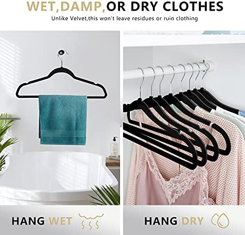 50 Pack Slim Plastic Clothes Hangers, Black - Image 5
