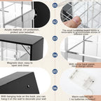 Cinnvoice Rock Display Case 30 Grids, Black Border, Square with LED - Image 3