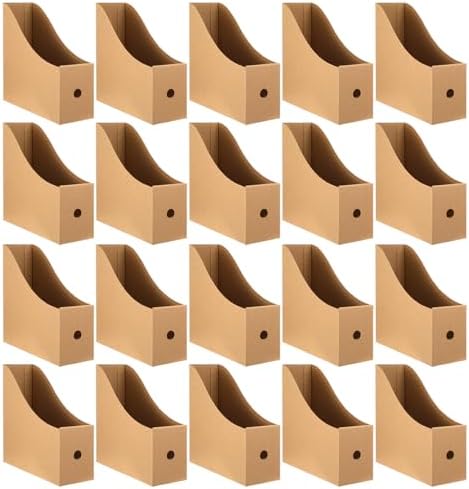 20 Pack Cardboard Magazine File Holders, Sturdy Book Bins for Classroom Library, 10.6'' ×10.2'' ×3.5'' Inch Vertical File Folder Box by Unknown