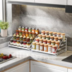 2 Pack Spice Rack Organizer for Cabinet, Depth Adjustable 4 Tier Spice Rack - Image 5