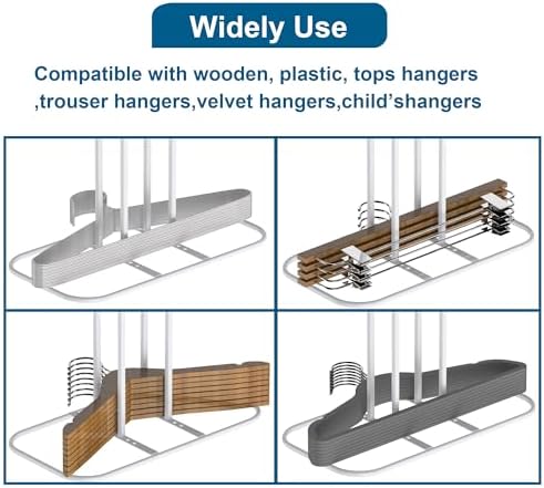 EASTTOWEST Hanger Stacker Organzier,33 inch Height Hanger Stand Clothes Hanger Storage Rack,Hanger Holder for Closet Laundry Room,White - Image 4