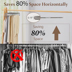 Velvet Felt Pants Hangers 30 Pack, with Cascading Hooks (Gray) - Image 3