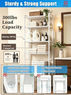Over The Toilet Storage Cabinet, 4-Tier Bathroom Organizer (White) - Image 6