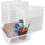 16 Pack Paper Basket,White,14 X 10 X 3 Inch,Classic by Zhehao