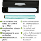 WENKO Refillable Aluminum Foil Organization and Storage, Foil and Plastic Wrap Dispenser with Slide Cutter for Kitchen Organization, Cling Film Holder, 14.96 x 2.05 x 2.64 in, Black Plastic - Image 3