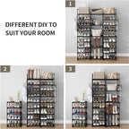 Kottwca 9-Tier Metal Shoe Rack Organizer for 50-55 Pairs - Space Saving Shoe Storage Shelf for Entryway, Closet, Bedroom, Hallway - Image 6