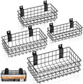 INCLY 4 Pack Black Metal Slatwall Baskets Set, Mounted Slatwall Accessories by INCLY