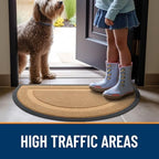 OLANLY Half Circle Front Door Mat Outside 47x23 All-Season Rubber Doormat - Image 6