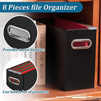 Jutom File Organizer Box Cardboard with Handle Collapsible, Black - Image 6