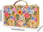 Vomgomfom 300 Slots Marker Case 4-Layer PU Leather, Handle, Yellow Flower - Image 2