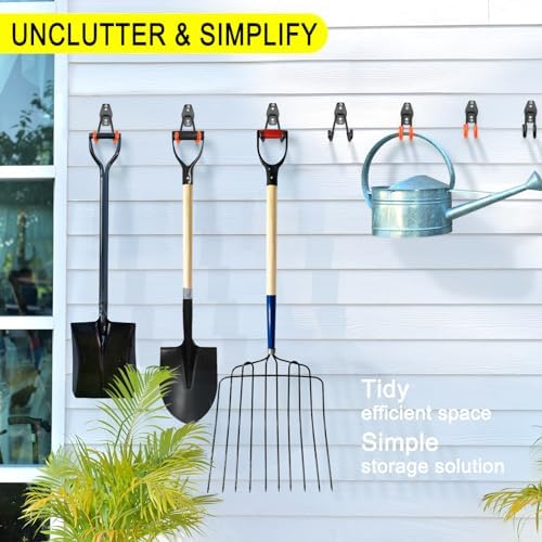 28 Pack Heavy Duty Garage Hooks, Utility Wall Mounted Storage System, with Anti-Slip Coating Hanger, for Hanging Power and Garden Tools, Ladders, Bikes, Ropes and Bulk Items - Image 5