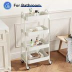OLIXIS Metal 4 Tiers Rolling Storage Utility Cart with Lockable Wheels - Image 5