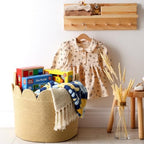 LemonRoad Round Woven Basket Brown, 16" L X 16" W X 14" H - Image 6