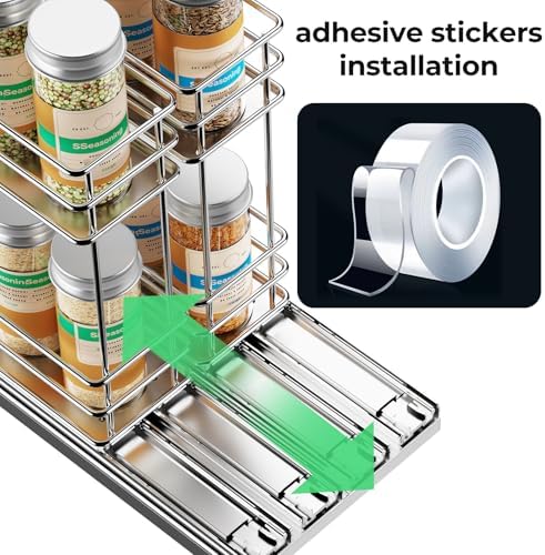 Mystozer Pull Out Spice Rack Organizer for Cabinet, Slide Out Spice Racks - Image 5