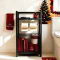 Toilet Paper Holder Stand Black, Freestanding Toilet Paper Holder, Toilet Paper Holder Standing for Bathroom Tissue Holder Roll Holder, Magazines, Wipes by FANTERSI
