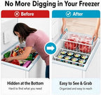 iSPECLE Deep Freezer Organizer Bins - Small Baskets for 7 Cu.Ft, 8 Pack - Image 3