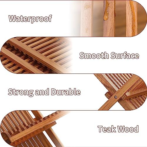 Utoplike Teak Wood Dish Drying Rack, Foldable Plate Organizer Countertop - Image 6