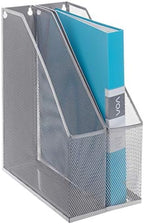 MyGift Silver Wire Mesh Document Holder, Wall Mounted or Desktop Magazine and File Rack, Set of 2 by MyGiftHome