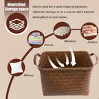 BROWNLILY Handwoven Wicker Storage Baskets, Pack of 4, Brown - Image 4