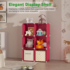 C&AHOME 6-Cube Storage Organizer Cube Shelf Closet Storage Bookcase, Red - Image 5